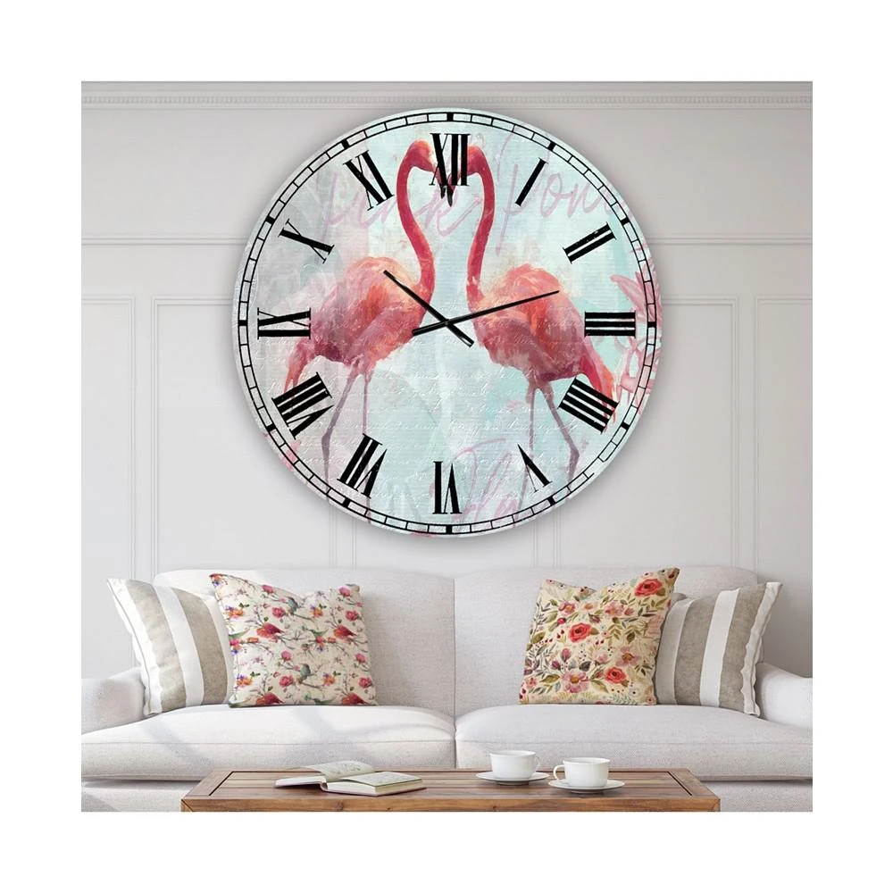 商品Designart|Flamingo Power Oversized Cottage Wall Clock - 36 x 36,价格¥2113,第2张图片详细描述