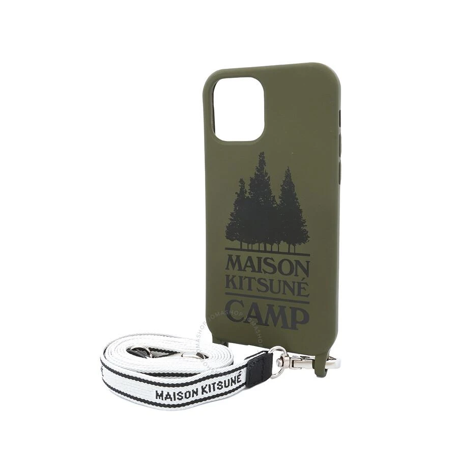 商品Maison Kitsune|Camp Logo iPhone 12 Case with Strap - Dark Khaki,价格¥229,第1张图片