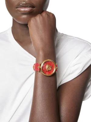 商品Versace|39MM Medusa Goldtone Stainless Steel & Leather Strap Watch,价格¥5144,第7张图片详细描述