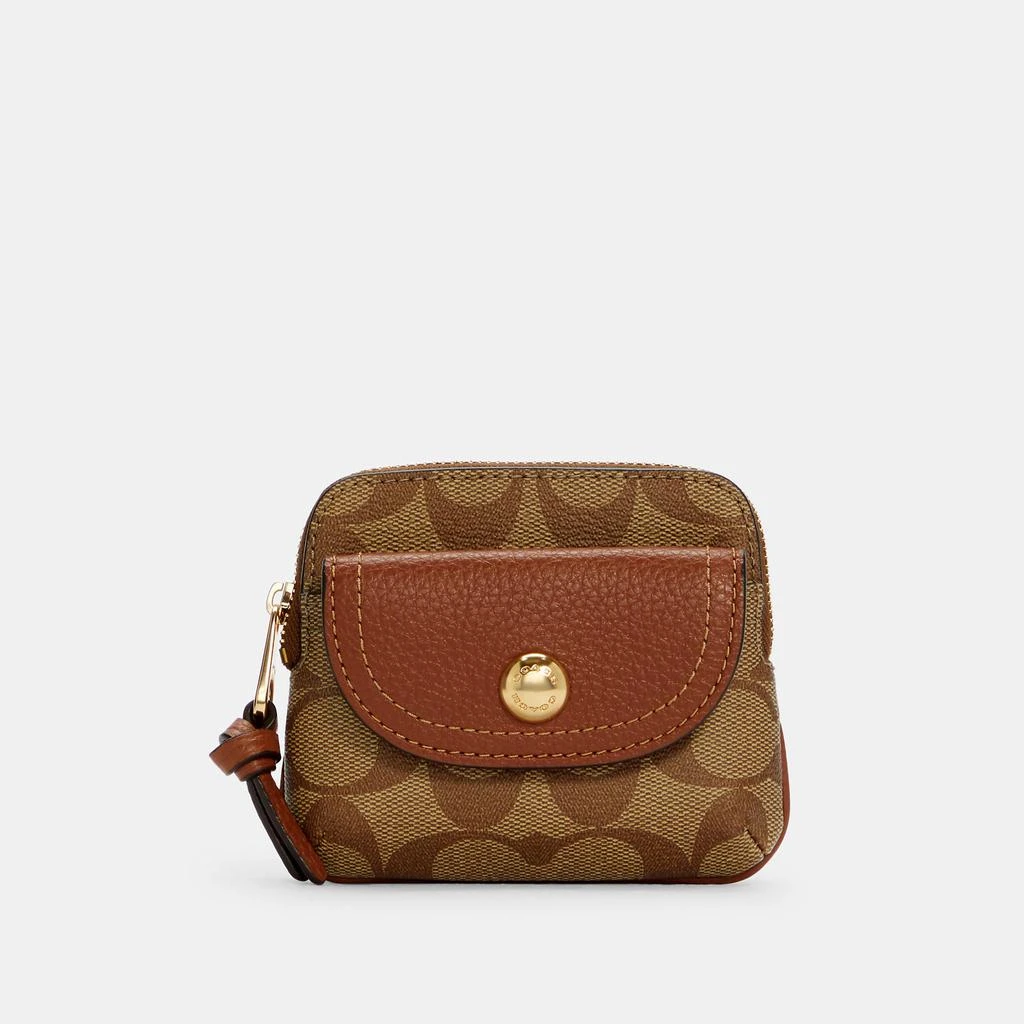 商品Coach|Coach Outlet Pennie Card Case In Signature Canvas,价格¥337,第2张图片详细描述