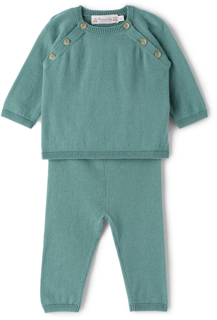 商品Bonpoint|Baby Green Cotton Abricota Set,价格¥826,第1张图片
