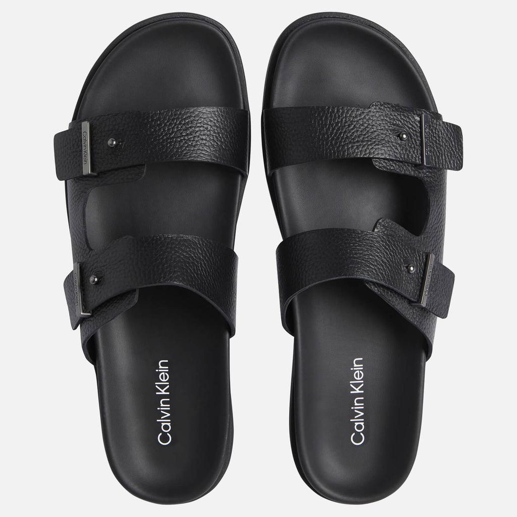 Calvin Klein Men's Leather Double Strap Sandals - CK Black商品第3张图片规格展示