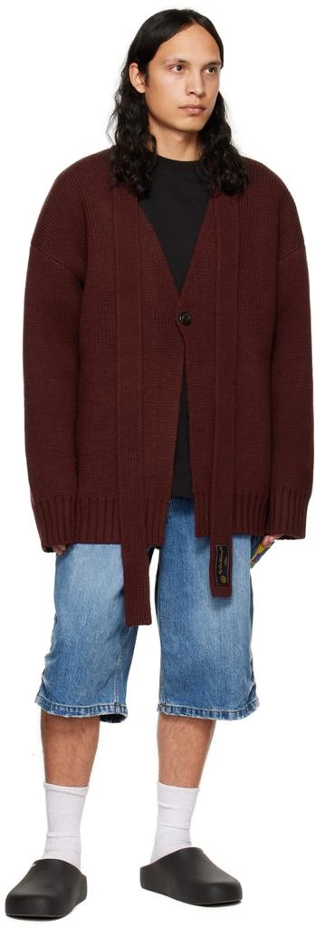 商品We11done|Burgundy Self-Tie Cardigan,价格¥2910,第4张图片详细描述