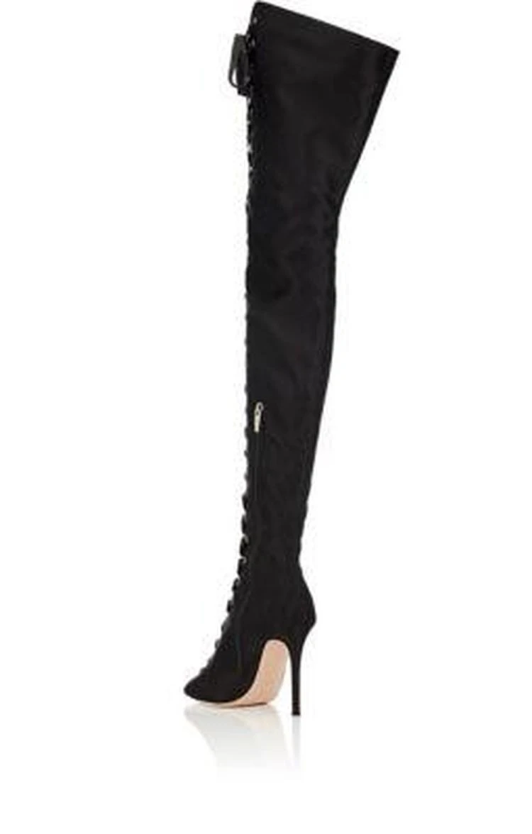 商品Gianvito Rossi|Marie Satin Cuissard Boots,价格¥6538,第3张图片详细描述