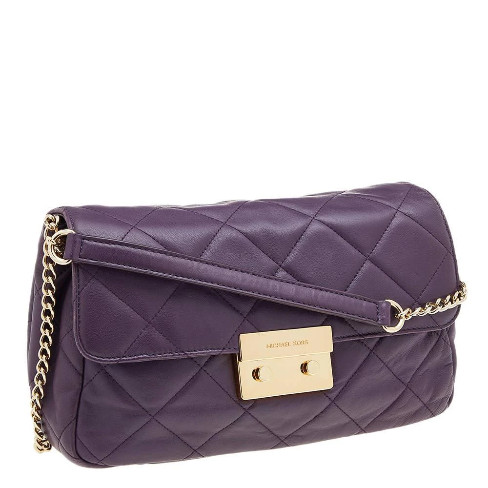 商品[二手商品] Michael Kors|Michael Kors Purple Quilted Leather Sloan Chain Bag,价格¥1157,第3张图片详细描述