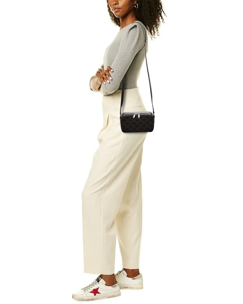 商品Celine|CELINE Mini Triomphe Canvas & Leather Messenger Box Bag,价格¥9423,第4张图片详细描述
