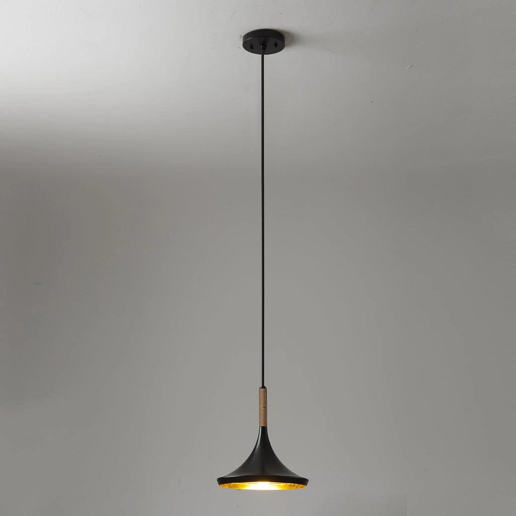 商品Nova of California|Lodi Pendant Light Small - Matte Black, Walnut,价格¥2352,第1张图片