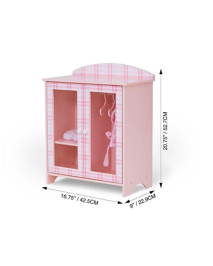 商品Teamson|Sophia's by Kids Aurora Princess 18" Doll Pink Plaid Closet with Bathrobe & Slipper Pink - Ages 3-7,价格¥617,第4张图片详细描述