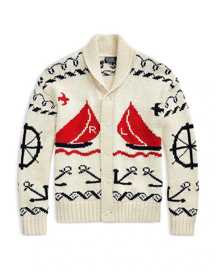 Chunky Knit Nautical Shawl Collar Cardigan 商品