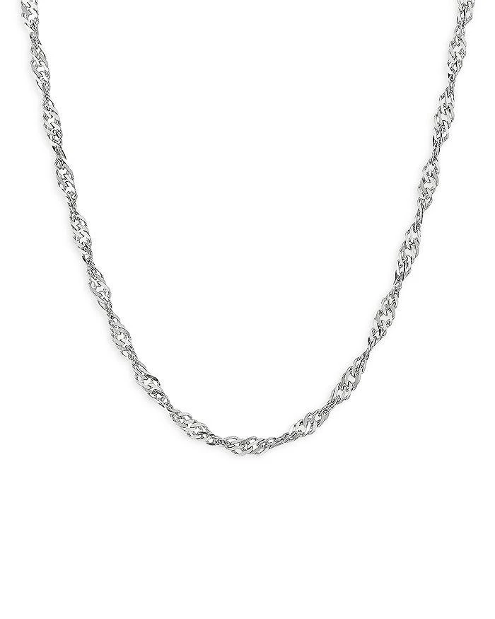 商品Bloomingdale's|14K White Gold Solid Singapore Link Chain Necklaces 16-24",价格¥7007,第2张图片详细描述