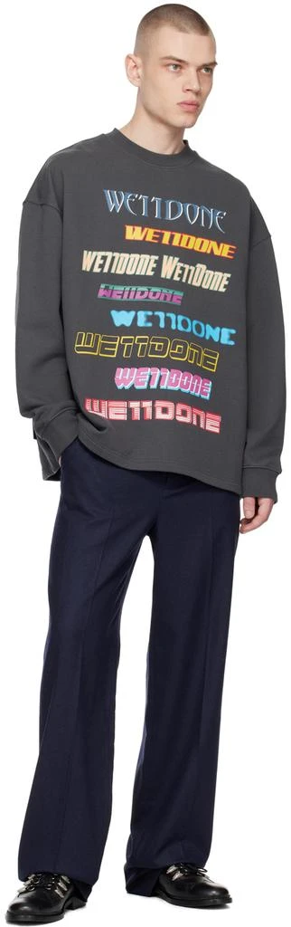 商品We11done|Gray Printed Sweater,价格¥2618,第4张图片详细描述
