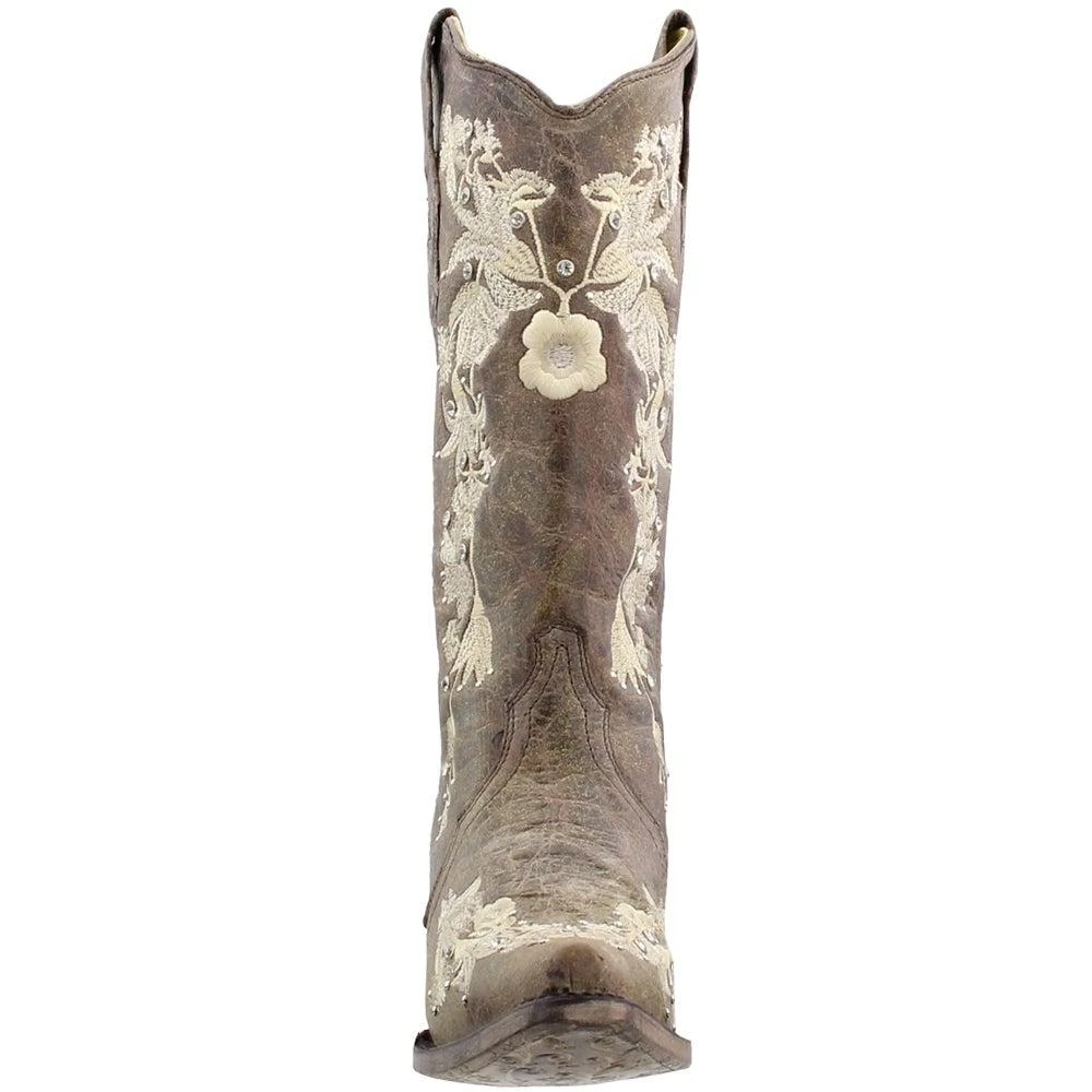 商品Corral Boots|Floral Rhinestone Snip Toe Cowboy Boots,价格¥1858,第5张图片详细描述