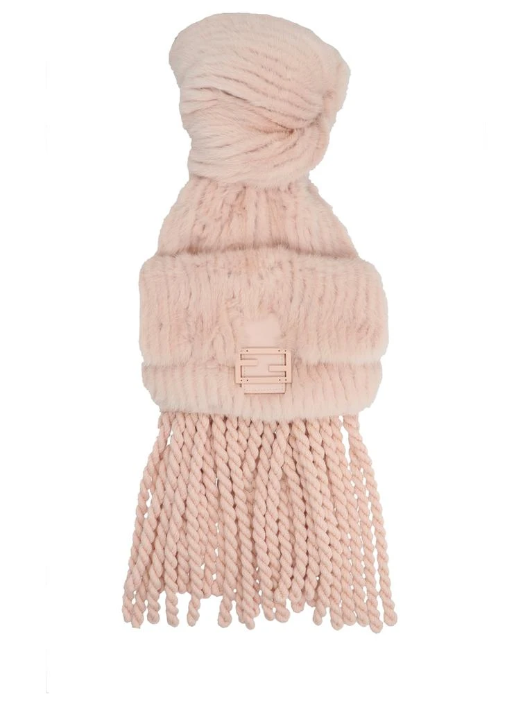 商品Fendi|Mink And Wool Scarf Scarves, Foulards Pink,价格¥20546,第1张图片