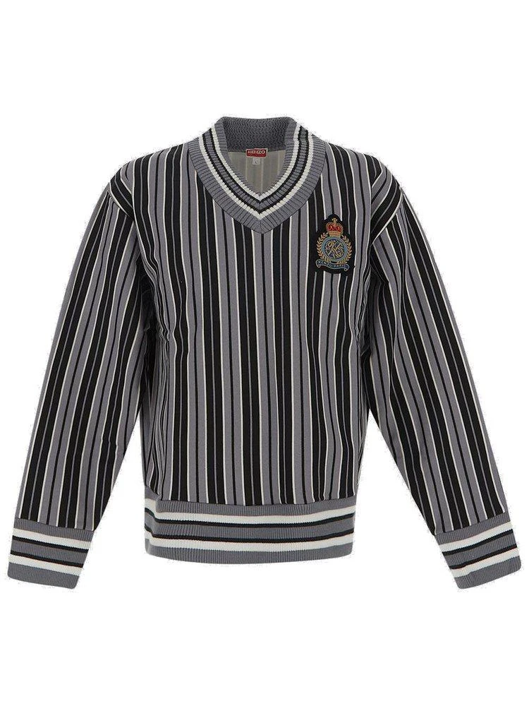 商品Kenzo|Kenzo V-Neck Striped Sweatshirt,价格¥1904,第1张图片