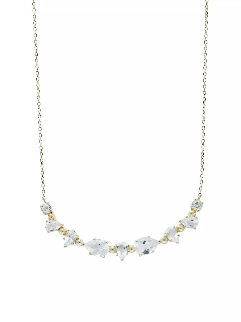 商品Anzie|Mélia 14K Yellow Gold & Clear Topaz Curved Bar Pendant Necklace,价格¥9368,第1张图片