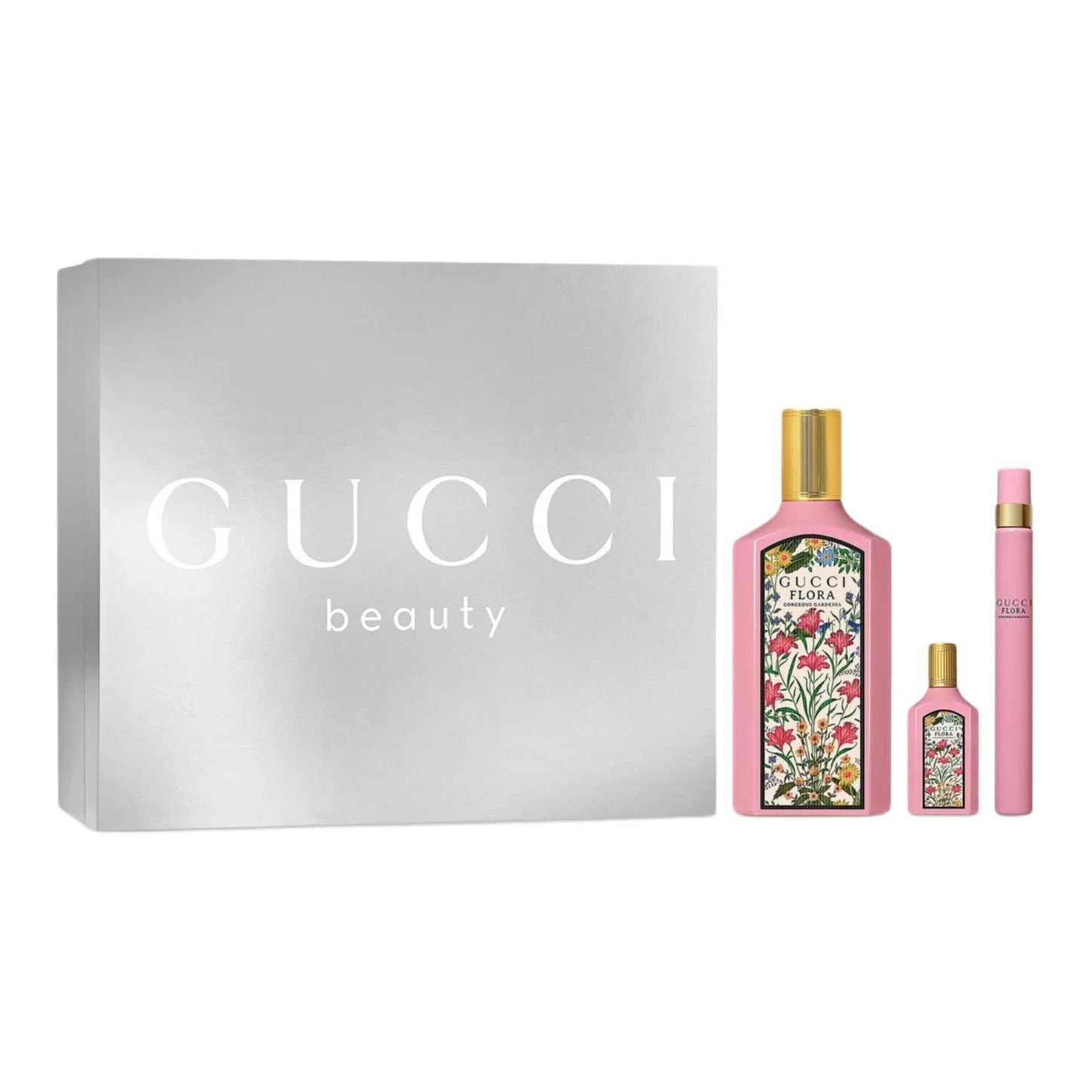 商品[国内直发] Gucci|古驰 Flora华丽栀子花礼品香水套装 香水EDP 红浆果橘子 100ml+5ml+10ml,价格¥2610,第1张图片
