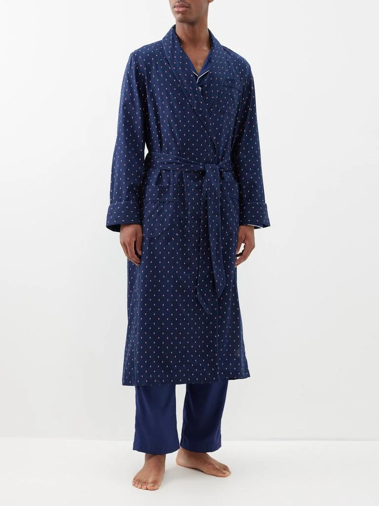 商品Derek Rose|Nelson geometric-print cotton belted robe,价格¥966,第2张图片详细描述