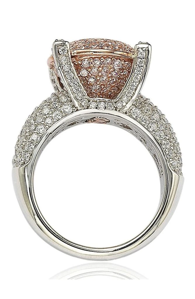 Sterling Silver & 14K Rose Gold Plated Pavé Pink CZ Ring 商品