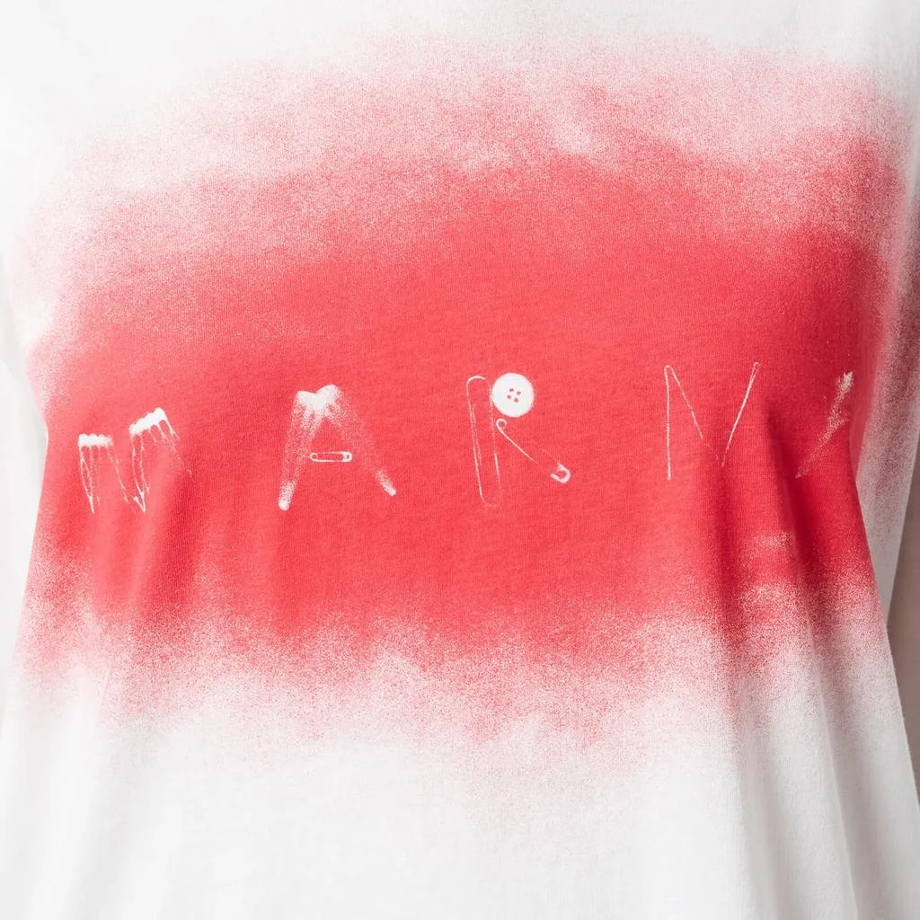 商品Marni|Marni Women's Logo Long Sleeve T-Shirt - White/Raspberry,价格¥486,第3张图片详细描述