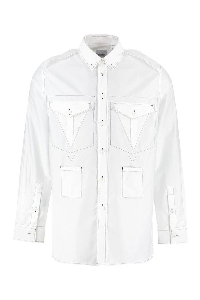 商品Burberry|Burberry Contrast-Stitch Long-Sleeved Shirt,价格¥3916,第1张图片