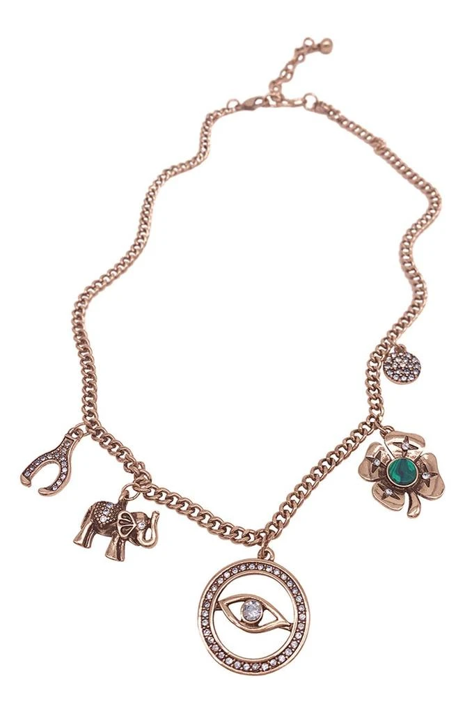 商品ADORNIA|14K Rose Gold Plated Mixed Charm Necklace,价格¥151,第1张图片