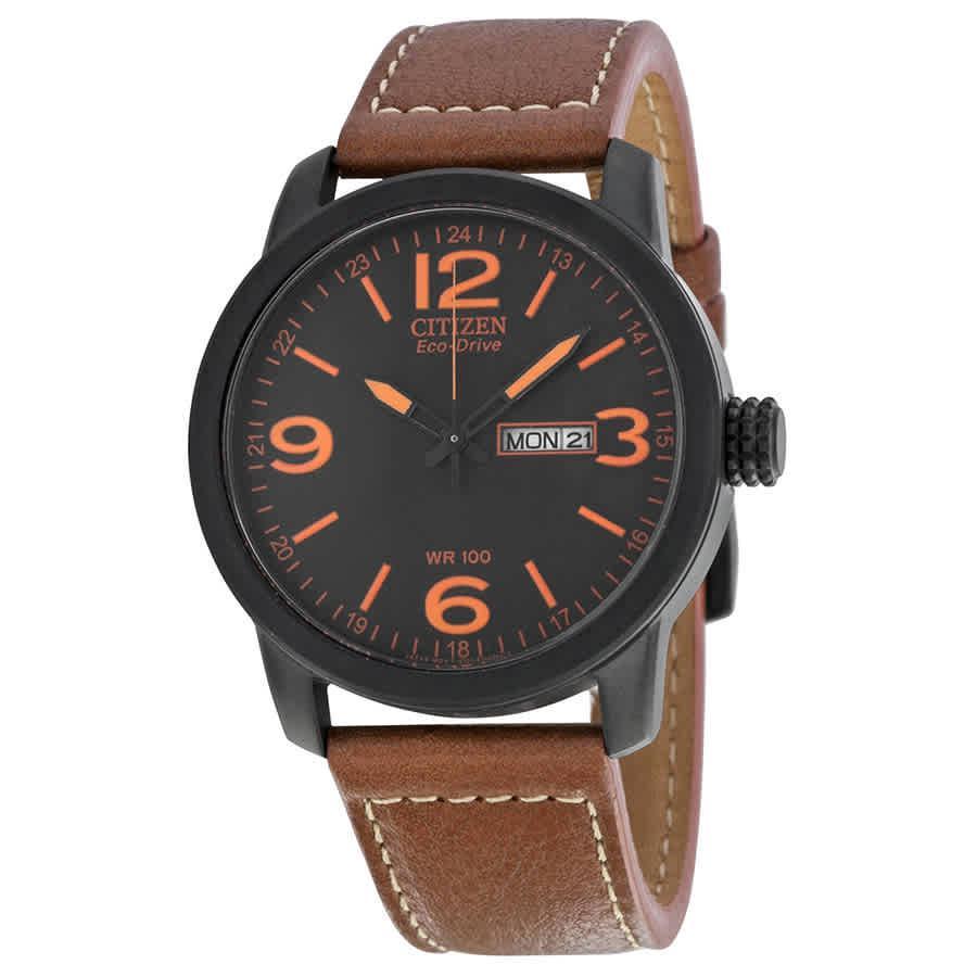 商品Citizen|Citizen Eco Drive Black Dial Brown Leather Mens Watch BM8475-26E,价格¥758,第1张图片