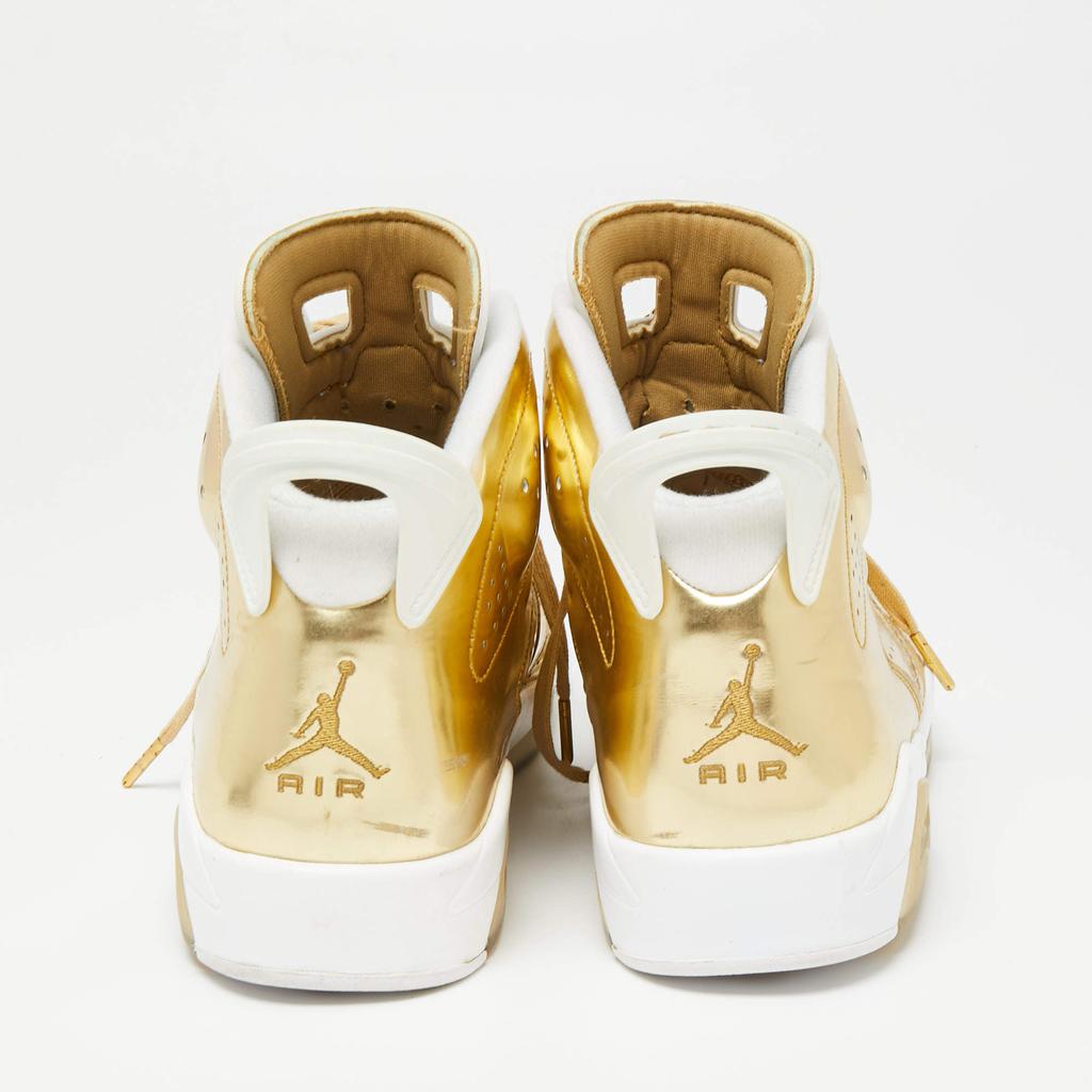 Air Jordans Gold Leather Retro 6 Pinnacle High Top Sneakers Size 45商品第5张图片规格展示