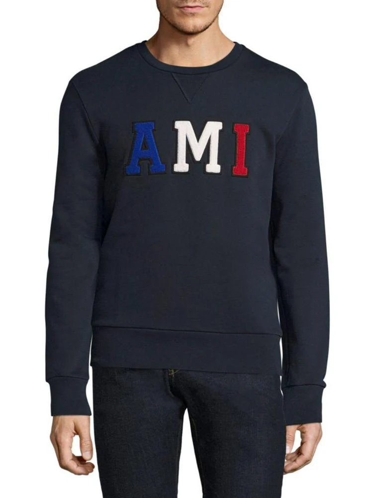 商品AMI|Logo-Print Crewneck 卫衣,价格¥1893,第1张图片
