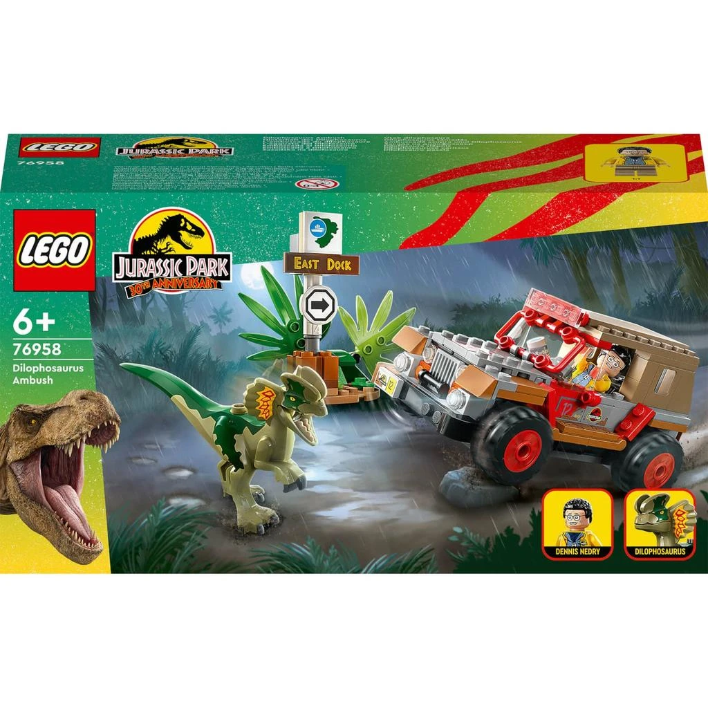 商品LEGO|LEGO Jurassic Park Dilophosaurus Ambush Dinosaur Toys (76958),价格¥237,第1张图片