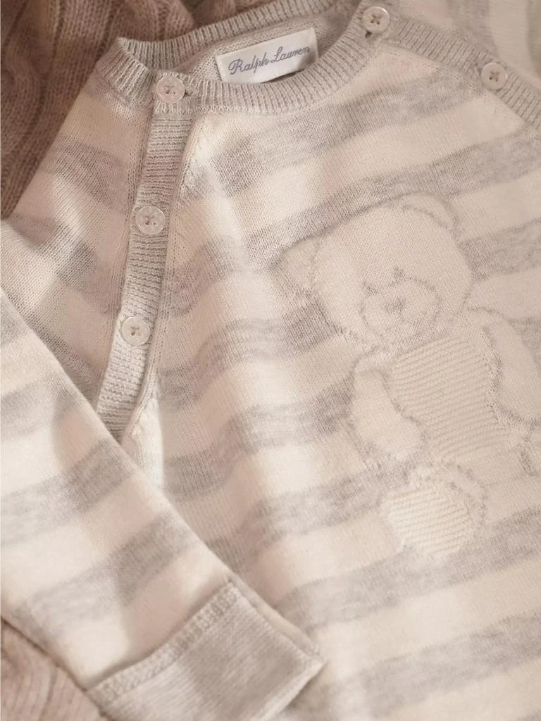 商品Ralph Lauren|Baby's Striped Cotton Bear Onesie,价格¥717,第4张图片详细描述