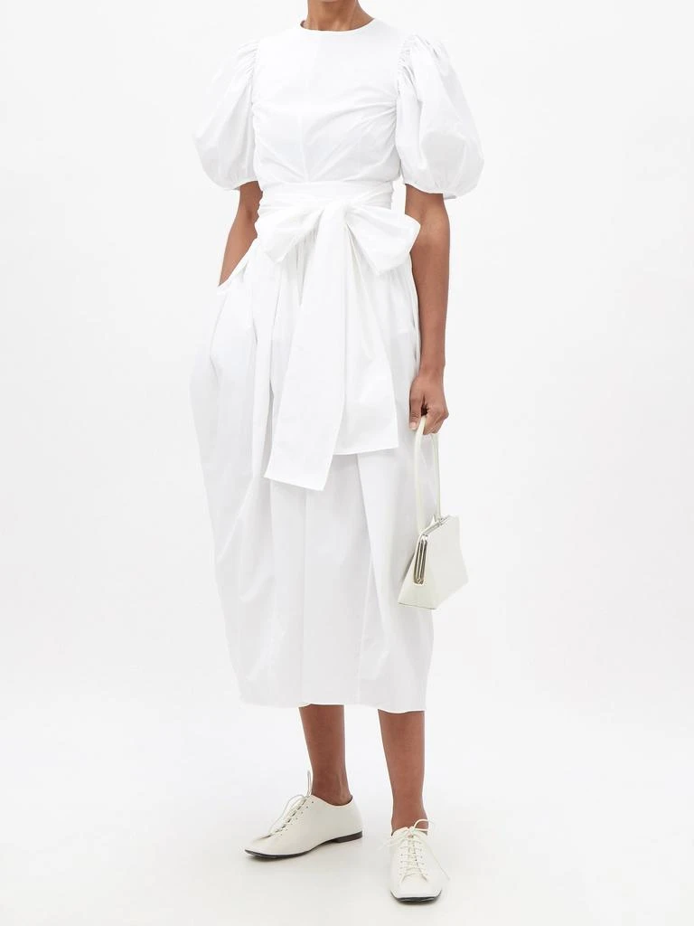 商品CECILIE BAHNSEN|Junita waist-sash cotton-poplin midi skirt,价格¥4832,第2张图片详细描述