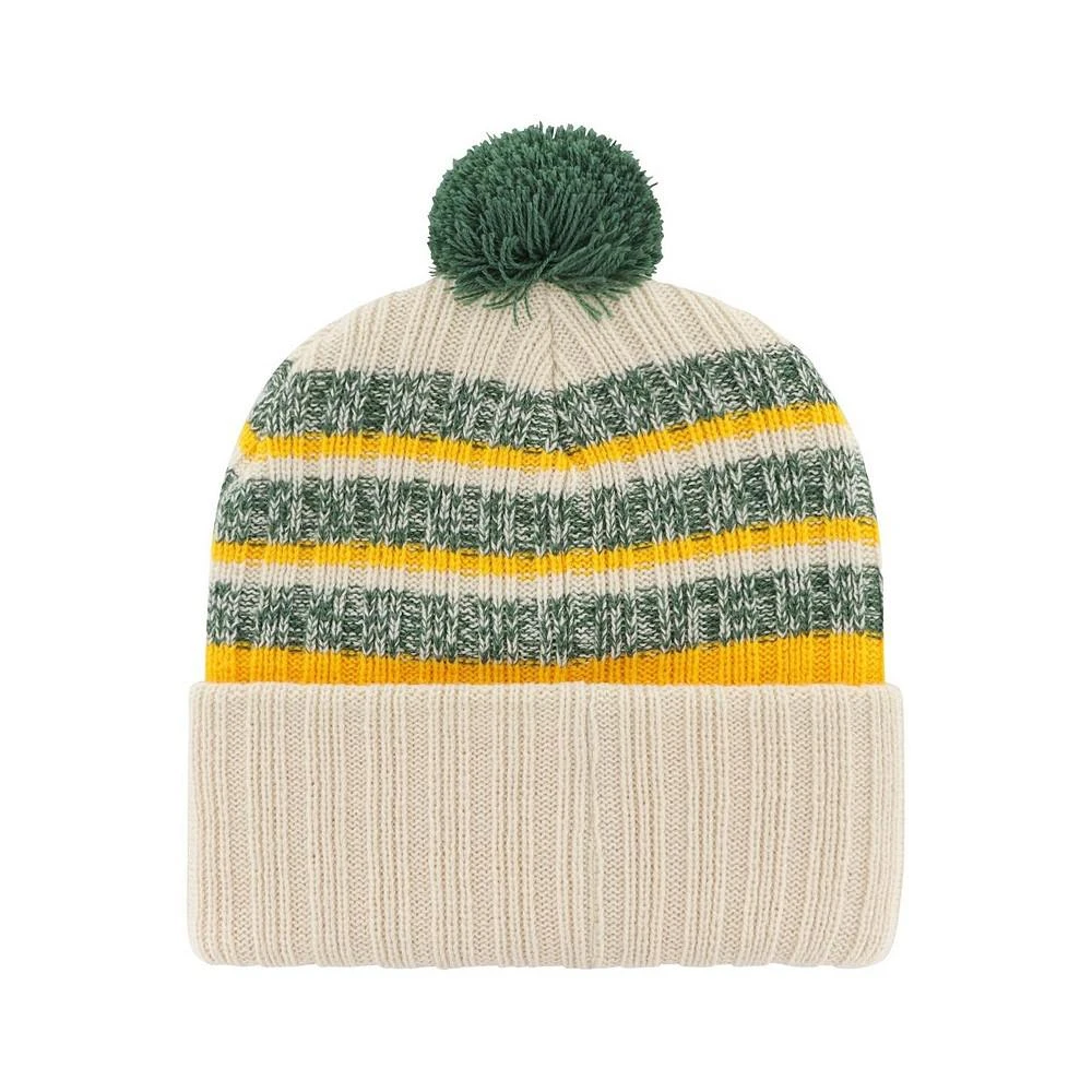 商品47 Brand|Men's Cream Green Bay Packers Tavern Cuffed Knit Hat with Pom,价格¥250,第2张图片详细描述