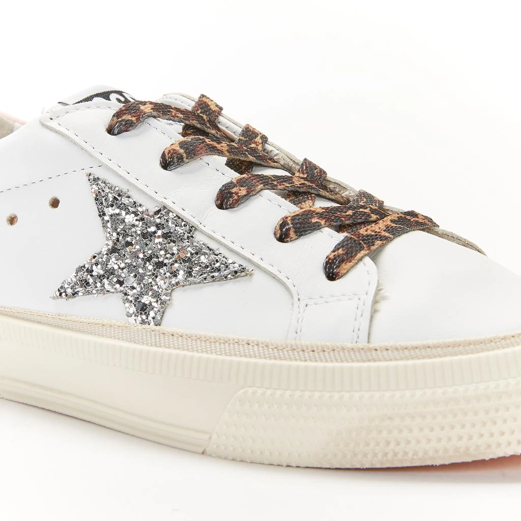 商品Golden Goose|Golden Goose Kids' Leather Upper And Heel Glitter Star Trainers - White/Silver/Rose Quartz,价格¥898,第4张图片详细描述