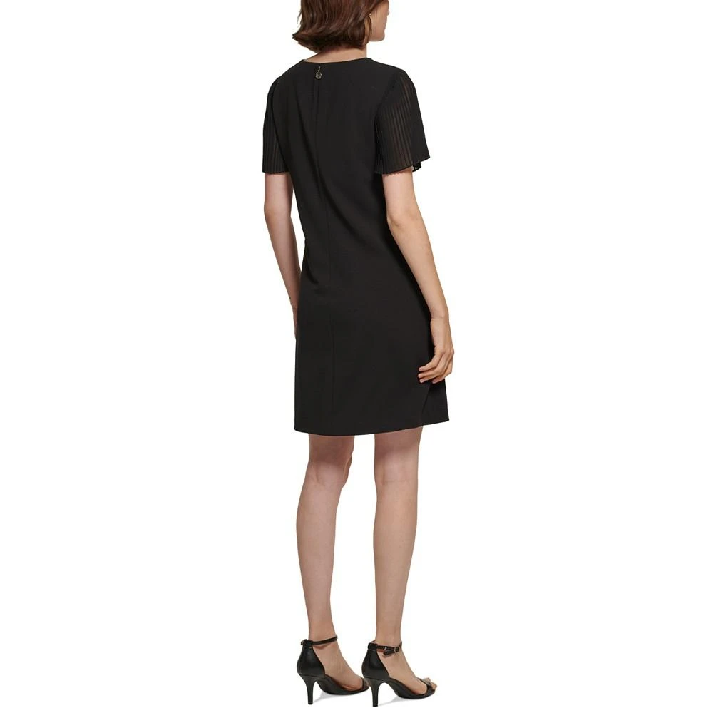 商品Tommy Hilfiger|Petite Pleated Chiffon-Sleeve Dress,价格¥324,第2张图片详细描述