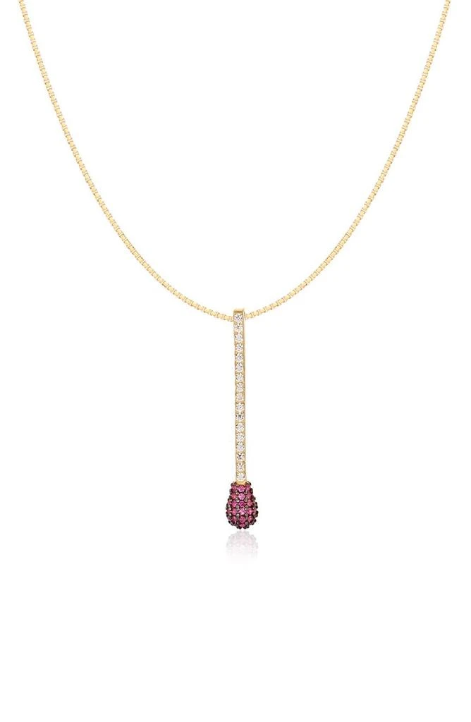 商品Gabi Rielle|14K Gold Vermeil CZ Match Stick Pendant Necklace,价格¥478,第1张图片