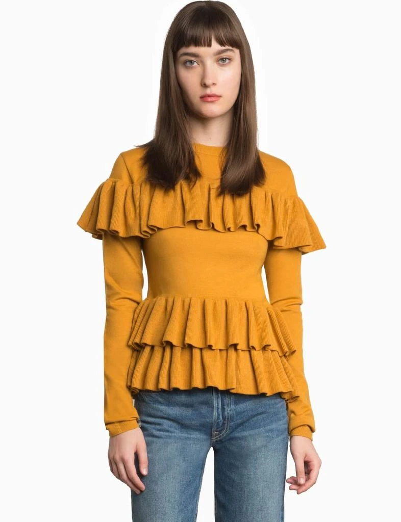 Kate Mustard Ruffle Sweater 商品