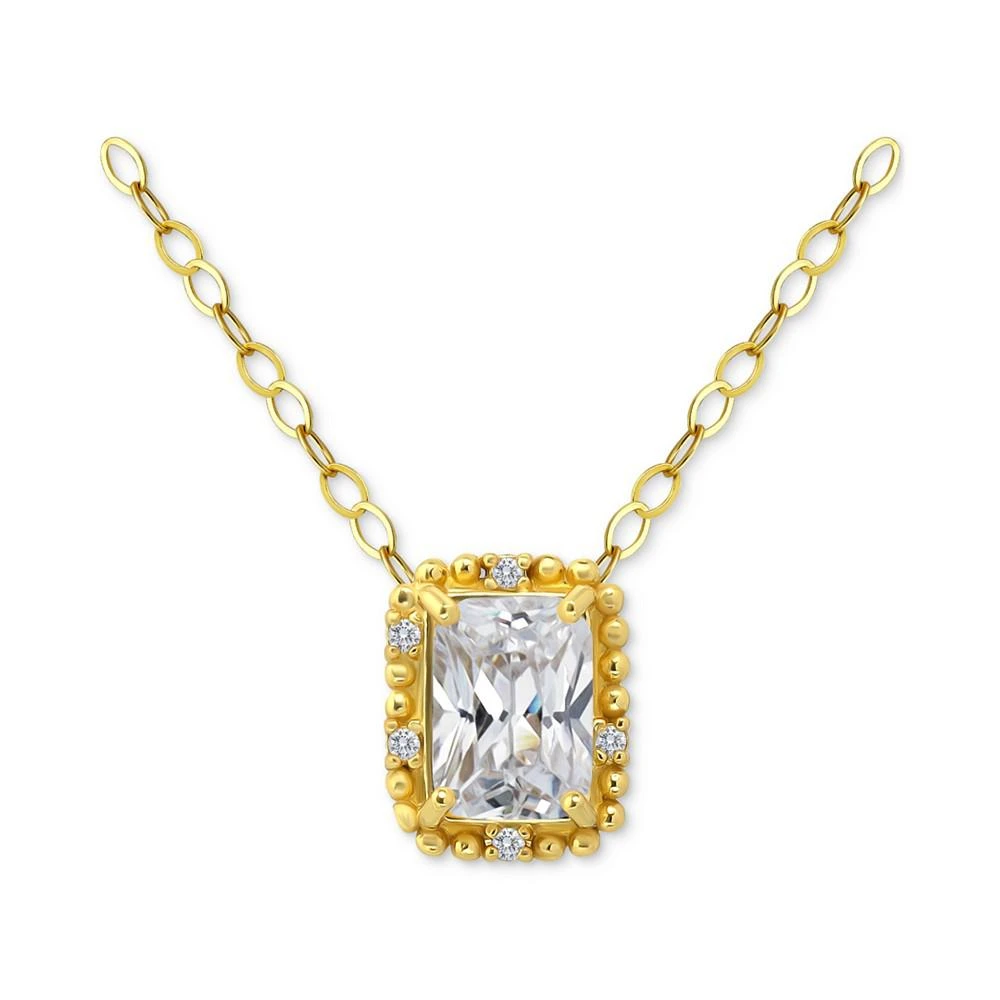 商品Giani Bernini|Cubic Zirconia Bead Frame Pendant Necklace in 18k Gold-Plated Sterling Silver, 16" + 2" extender, Created for Macy's,价格¥558,第1张图片
