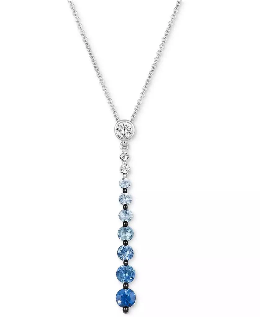 商品Le Vian|Denim Ombré (7/8 ct. t.w.) & White Sapphire (1/6 ct. t.w.) Graduated Adjustable 20" Lariat Necklace in 14k White Gold,价格¥5624,第1张图片