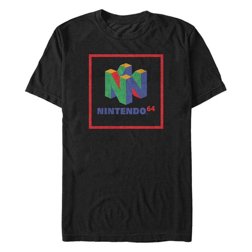 商品Nintendo|Nintendo Men's 64 Cube Classic Logo Short Sleeve T-Shirt,价格¥176,第1张图片