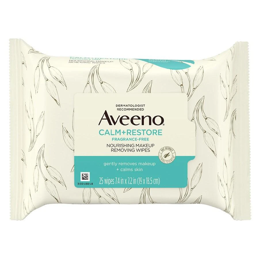 商品Aveeno|Calm + Restore Nourishing Makeup Remover Face Wipes,价格¥83,第1张图片