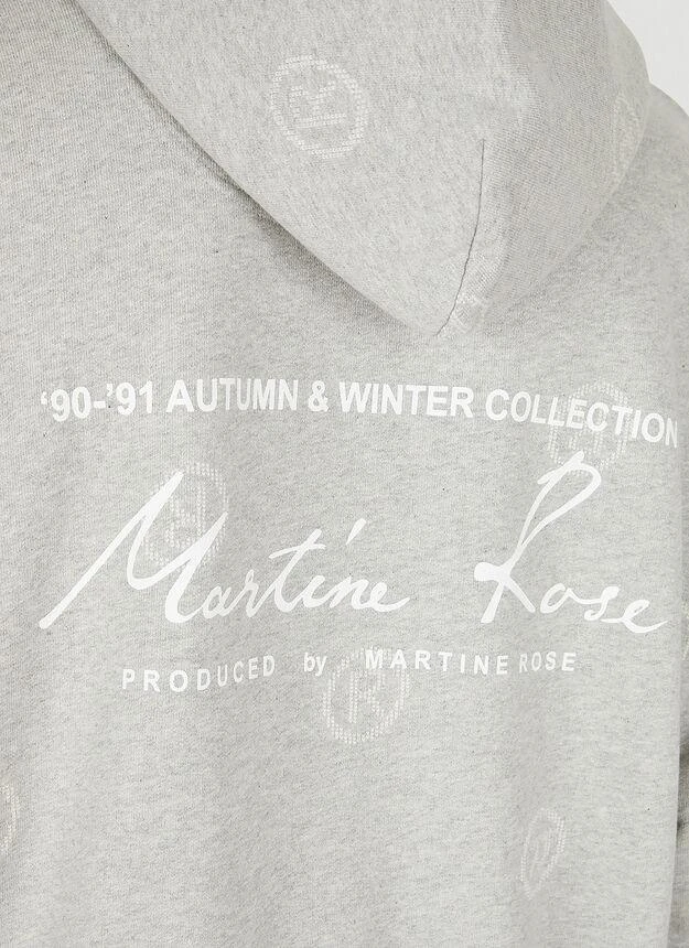 商品Martine Rose|Monogram Print Hooded Sweatshirt in Grey,价格¥1829,第5张图片详细描述