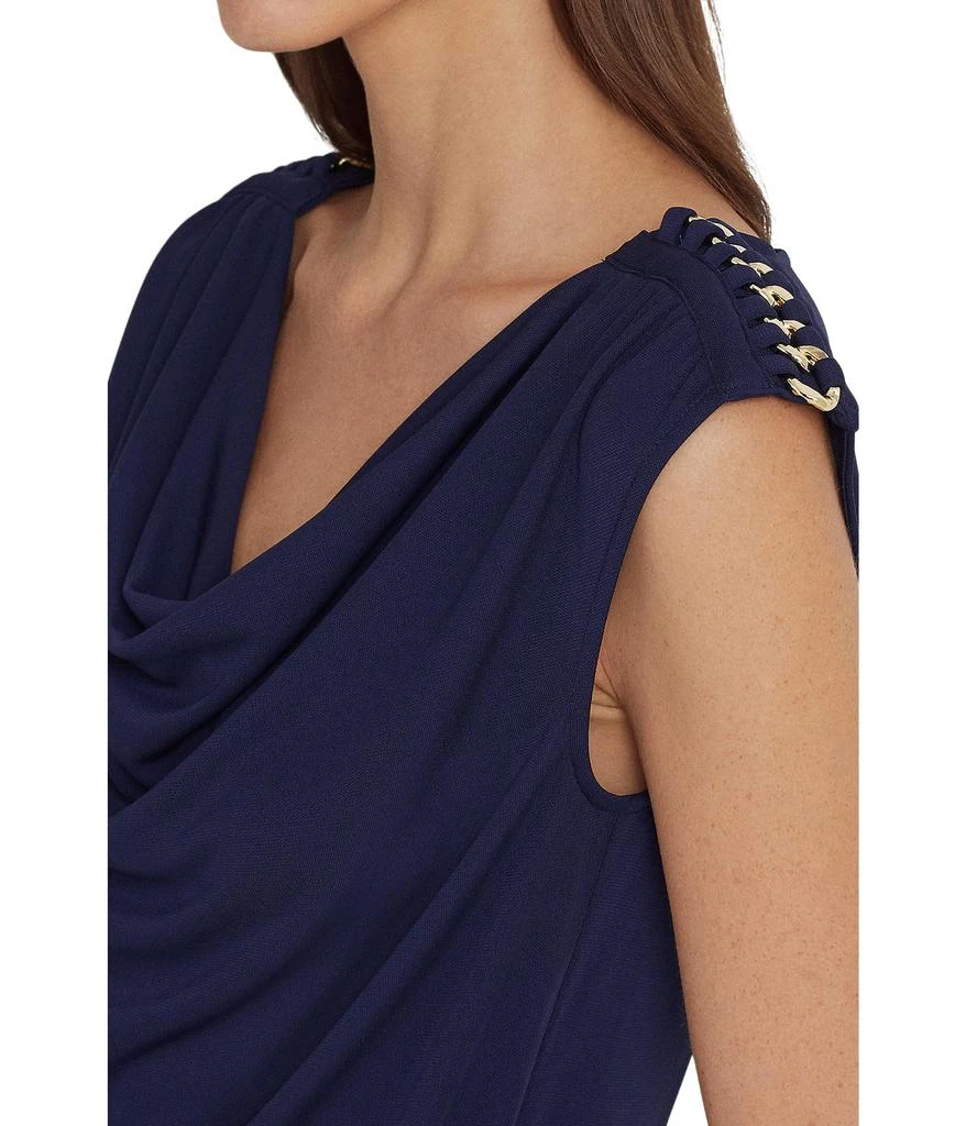 商品Ralph Lauren|Petite Jersey Sleeveless Cowl Neck Top,价格¥537,第3张图片详细描述