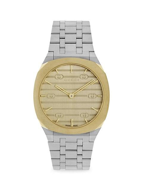 25H Two-Tone Stainless Steel Bracelet Watch, 34MM商品第4张图片规格展示