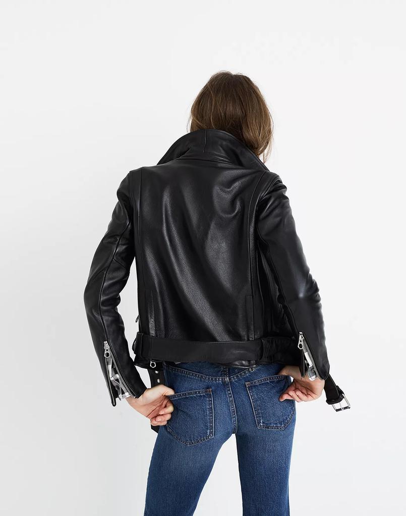 商品Madewell|Ultimate Leather Motorcycle Jacket,价格¥3472,第4张图片详细描述