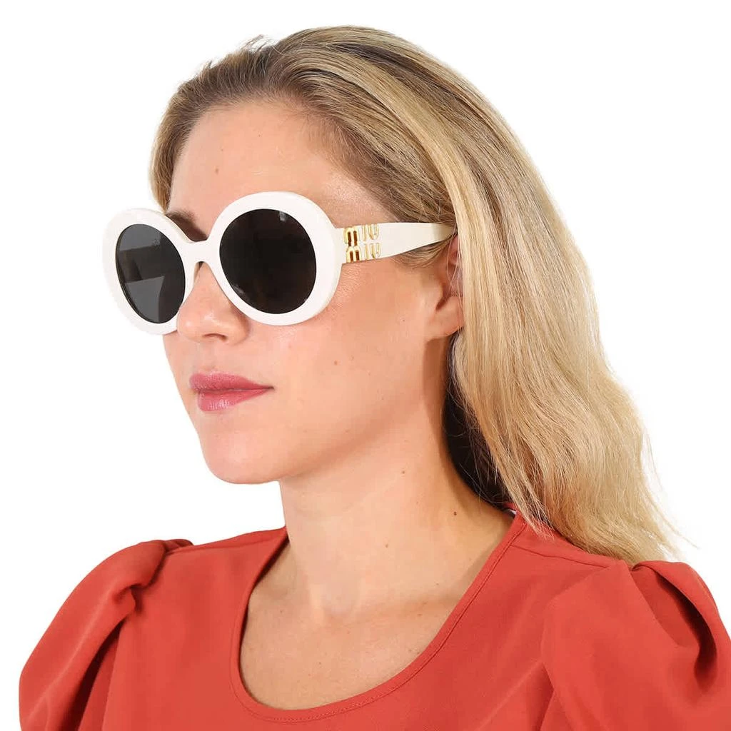 商品Miu Miu|Dark Grey Round Ladies Sunglasses MU 11YS 1425S0 55,价格¥1060,第2张图片详细描述