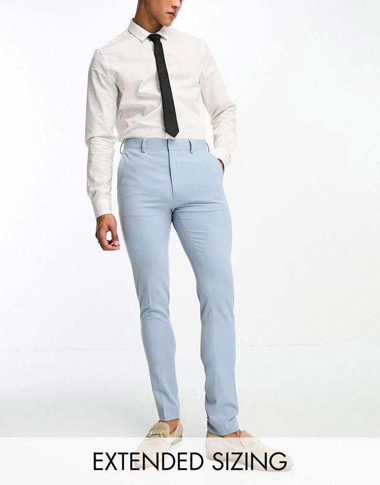 商品ASOS|ASOS DESIGN wedding super skinny suit trousers in pale blue,价格¥179,第1张图片