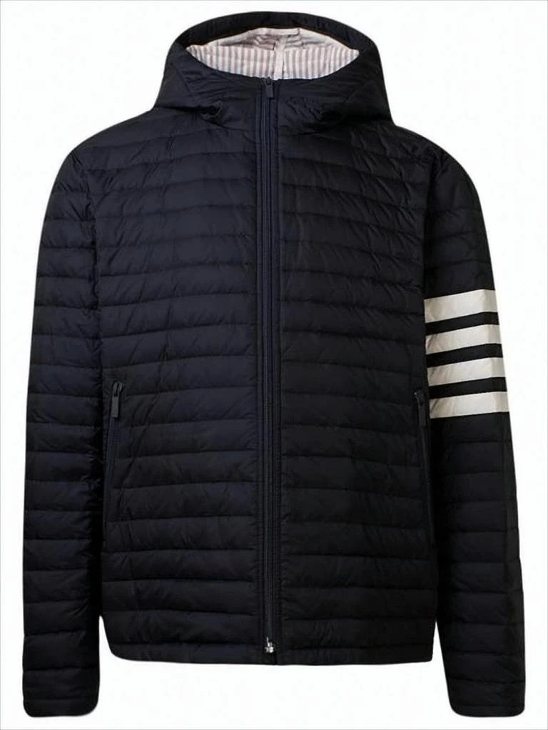 商品Thom Browne|Quilted Padded Jacket With Hood And Striped Detailing,价格¥18317,第1张图片