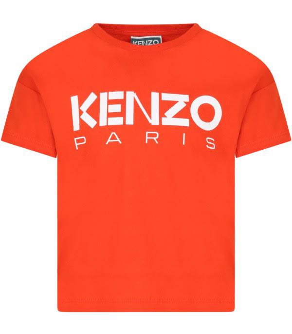 Kenzo Kids T-shirt Arancione Con Logo商品第1张图片规格展示