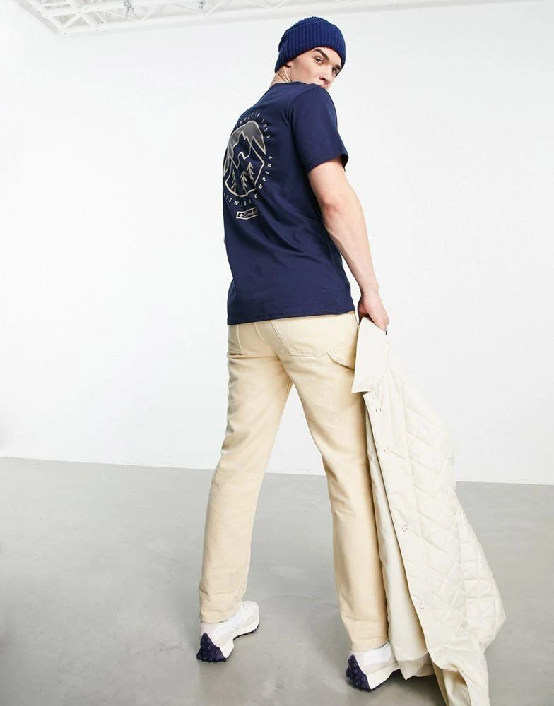 商品Columbia|Columbia Tillamook t-shirt in navy Exclusive at ASOS,价格¥142,第3张图片详细描述