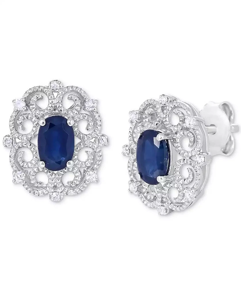 商品Macy's|Sapphire Milgrain Earrings,价格¥1702,第3张图片详细描述